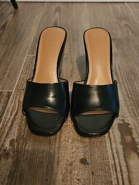 BCBG Black Slide Mule Heels - Women Shoes